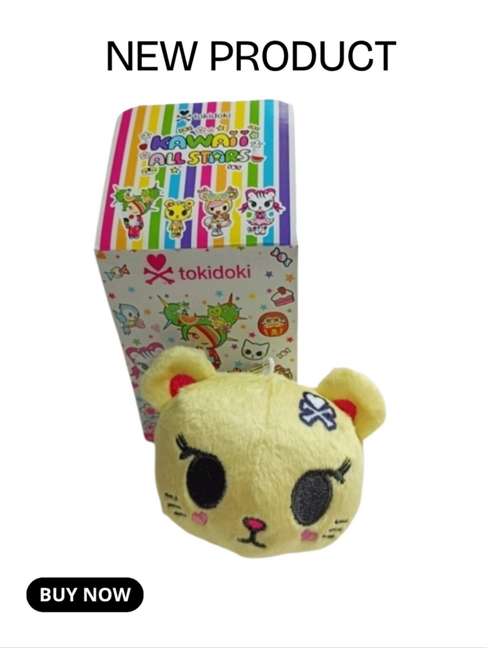 NEW Tokidoki Kawaii All Stars Yellow Palette Cat Keychain Plush